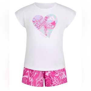 Adidas Kids outfit- Pink and Purple Heart Design